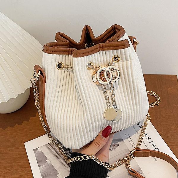 

evening bags small leather bucket shoulder for women 2021 chain handbags solid color ladies crossbody bag wild messenger sac