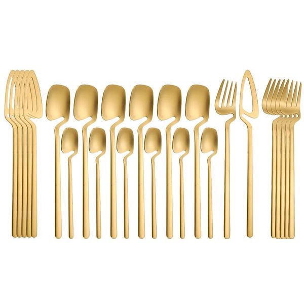 

forks 24pcs table cutlery stainless steel silver gold dinnerware set spoon knife fork tableware