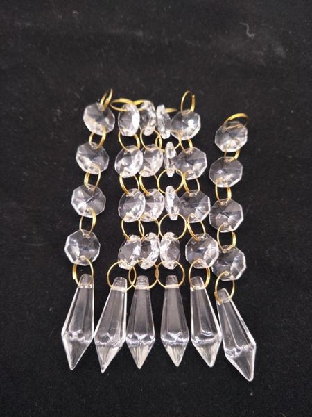 

acrylic crystal clear beads octagonal strand hanging curtain garland wedding party decoration cake er decor chandelier
