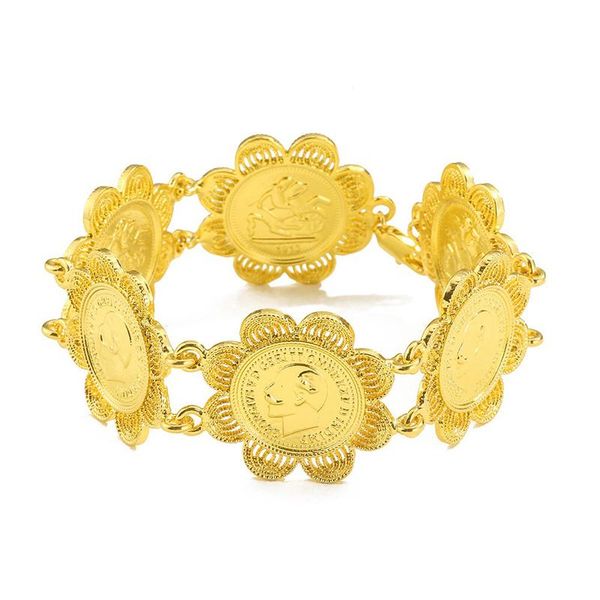 

bangle bracelets for women 1913 george v british horse sword gold coin jewelry sovereign bracelet-femme, Black