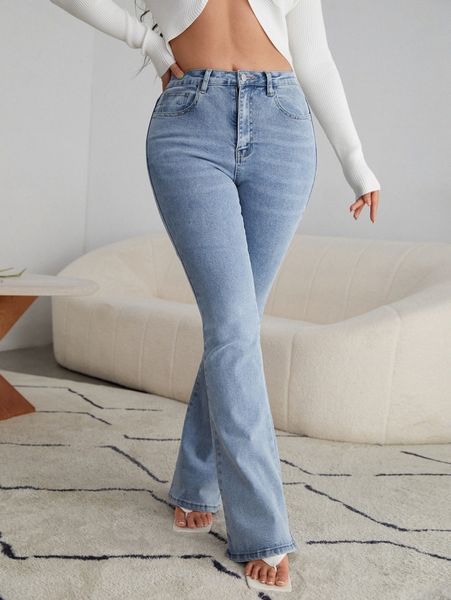 

sxy high waisted light wash jeans b47h#, Blue