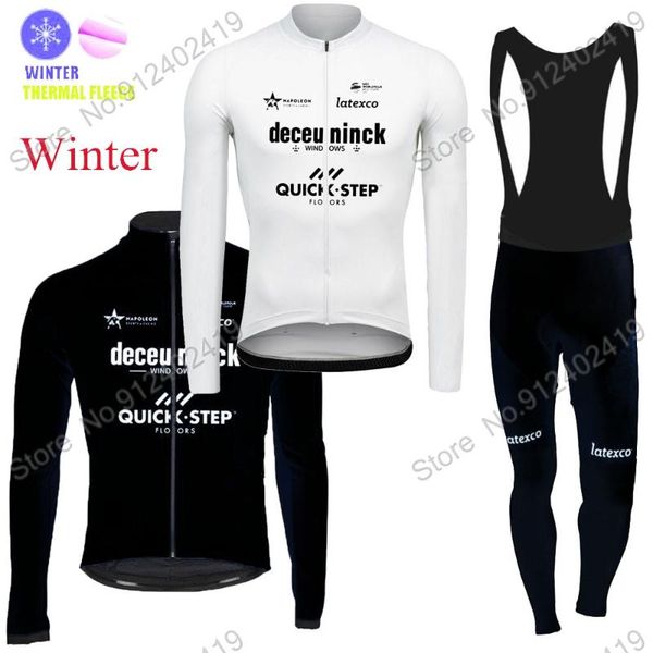 

racing sets suit quick step team winter 2021 mens cycling jersey set clothing long sleeve mtb bike road pants bib ropa ciclismo, Black;blue