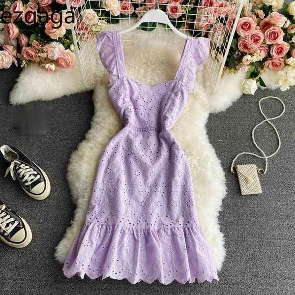 

spaghetti strap lace embroidery women dress hollow out ouff sleeve elegant ruffled party holiday robe vestidos, Black;gray