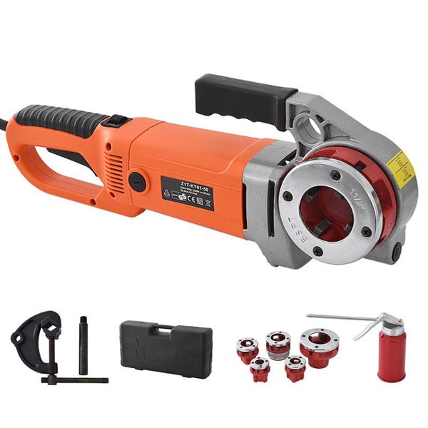 

zit-ky01-50 portable handheld electric pipe threader 2300w industrial threading machine with 6 die power tool 110v/220v sets