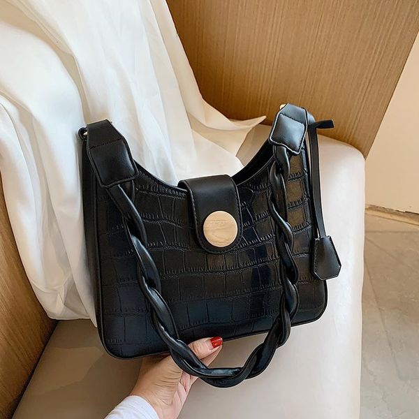 

evening bags stone pattern pu leather crossbody for women fashion trend designer bucket shoulder handbags female tote