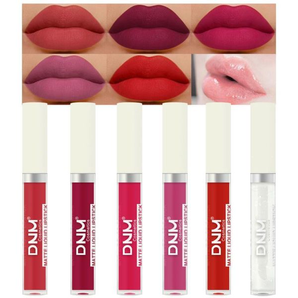 

lip gloss 6pcs/set set velvety liquid lipstick waterproof moisturizing cosmetic lipsticks matte nude kit tslm1