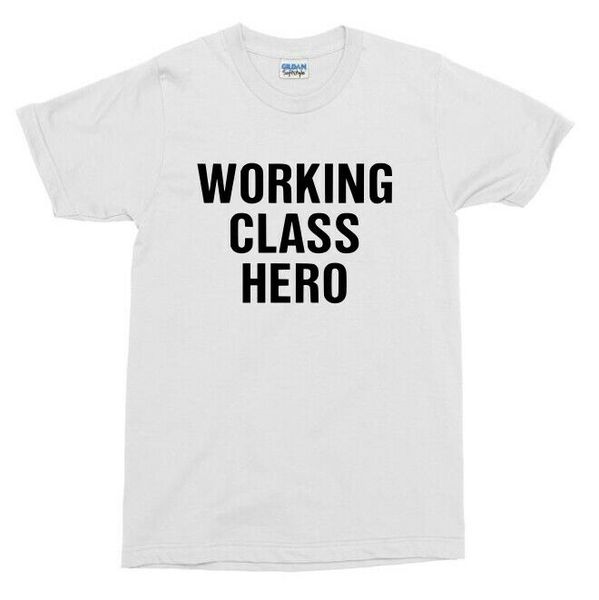 

working class hero t-shirt-as worn by lennon, s-xxl, White;black