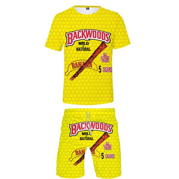 

funny foods backwoods honey berry two pieces sets men hip hop casual t-shirt + shorts sport suit fashion brand clothes x0503, Gray