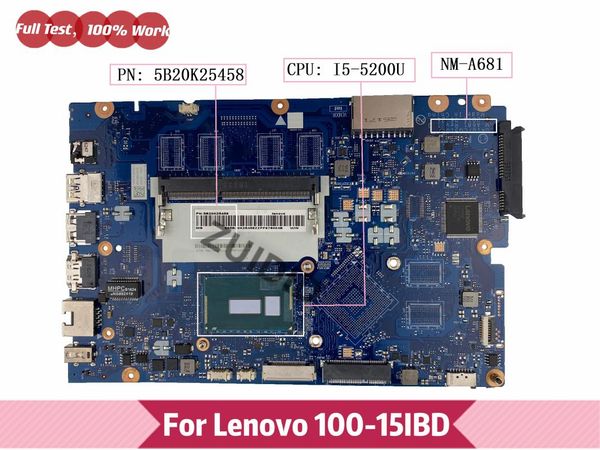 

motherboards 5b20k25458 for lenovo 100-15ibd 15 lapmotherboard cg410/cg510 nm-a681 with -5200u cpu ddr3 100% full tested