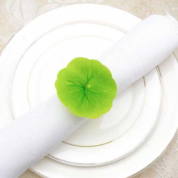 

napkin rings 8pcs/lot simulation lotus leaf ring green holiday party deskbuckle decoration