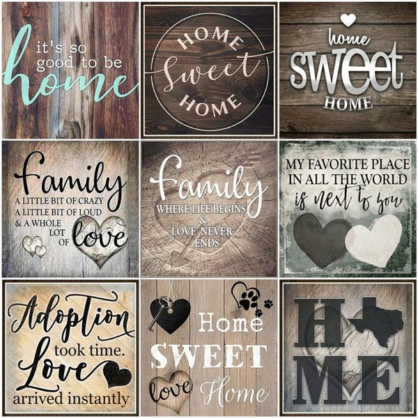 

diamond painting huacan diy cross stitch text full square round embroidery home rhinestone picture landscape decoration