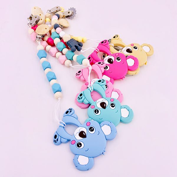 

new style silicone teether silicone bracelet* silicone beads koala teether food grade teether teething necklace