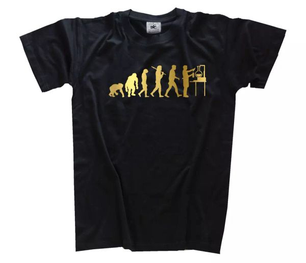 

oro ediciÃ³n ayudante de laboratorio chemie quÃ­mico evolution camiseta s-xxxl, White;black