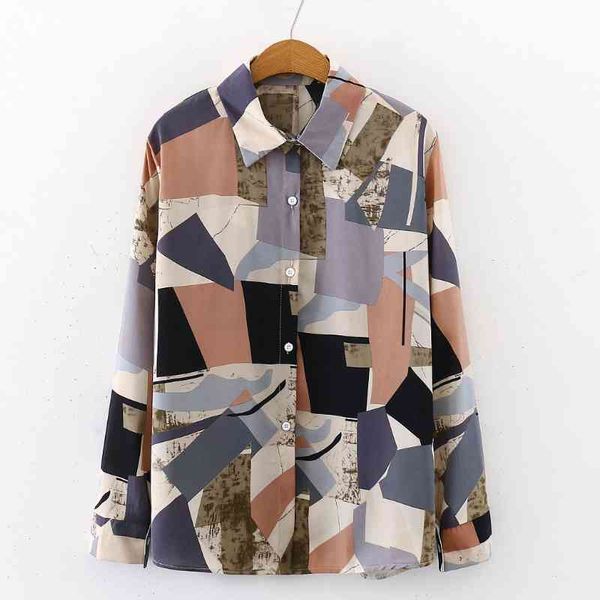 

blusas mujer de moda turn down collar print chiffon blouse shirt long sleeve blouse women womens and blouses c770 210426, White