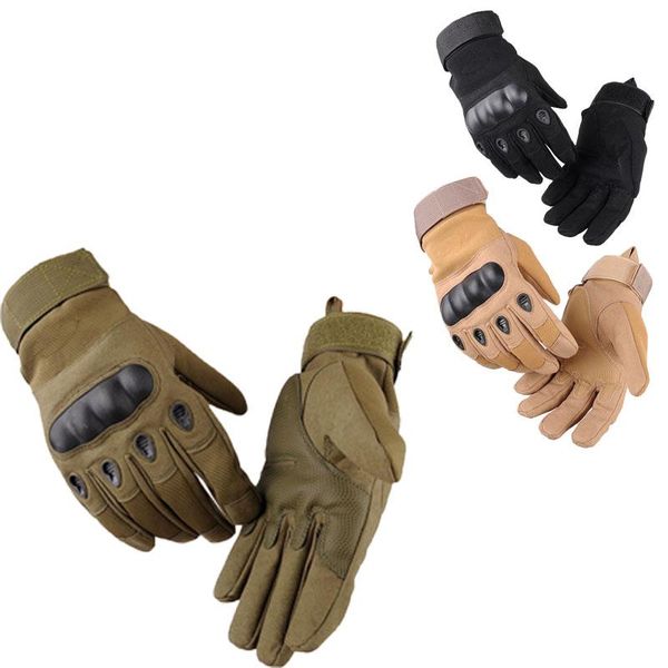 

cycling gloves winter military tactical motorcycle outdoor sports ski shooting hunting glove full finger half men leather, Black