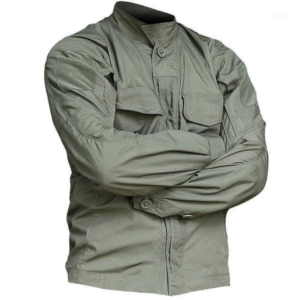 

men's camouflage tactical long sleeve shirt soldier uniform waterproof multi-pockets outdoor shirts s-2xl1, White;black