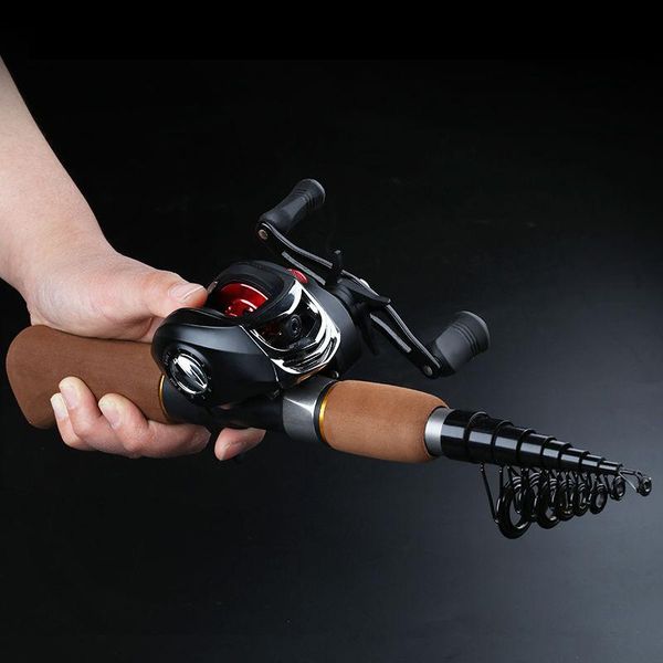 

boat fishing rods 1.6-2.0m mini carbon rod sub portable ultra short full set sea ice lake