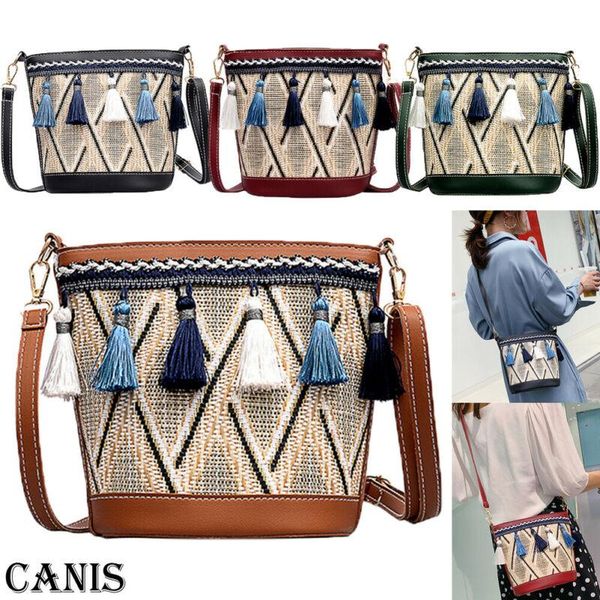 

waist bags women's bohemian woven handbag straw rattan wicker sling bag beach casual clutch