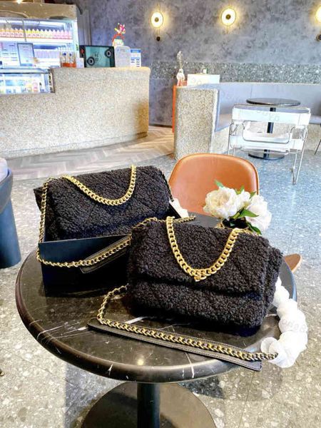 

with folding box ss19 autumn and winter advanced lamb wool four-color shoulder bag size large 31cm small 26cm
