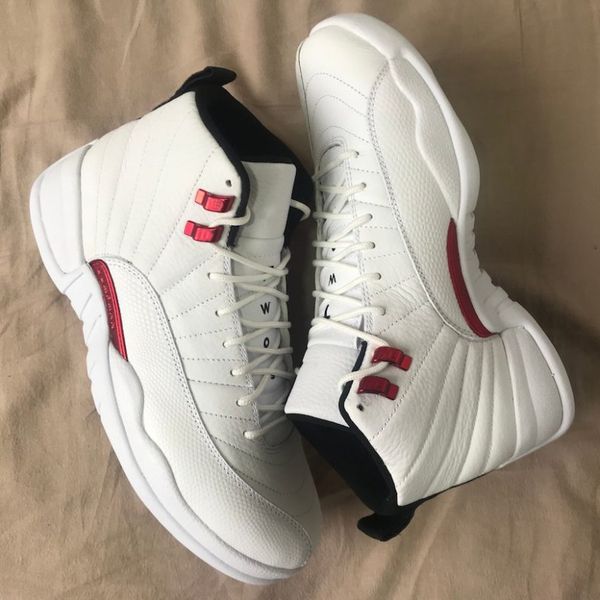 

with box 12s twist mens basketball shoes 12 white university red black ct8013-106 men trainers sports sneaker
