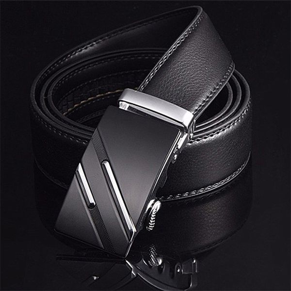 

[lfmb]famous brand belt men genuine luxury leather belts for men,strap male metal automatic buckle 210326, Black;brown