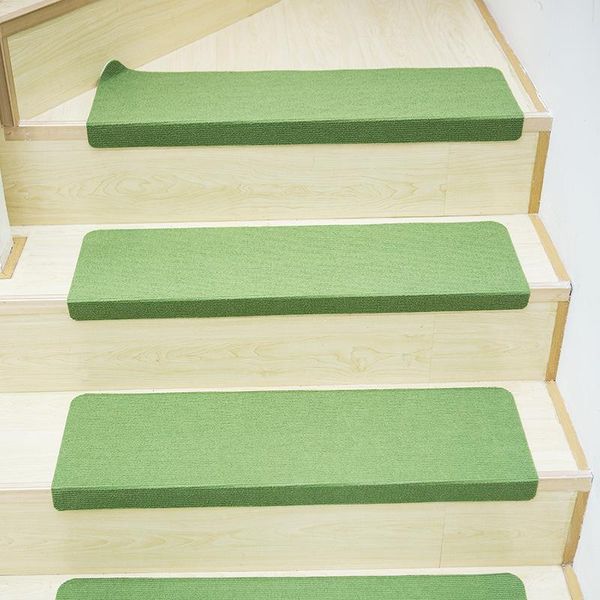 

carpets nordic style stair-steps rugs 5pcs/lot green staircase pads floormat self-adhesive soft comfortable non-slip stairway mat carpet