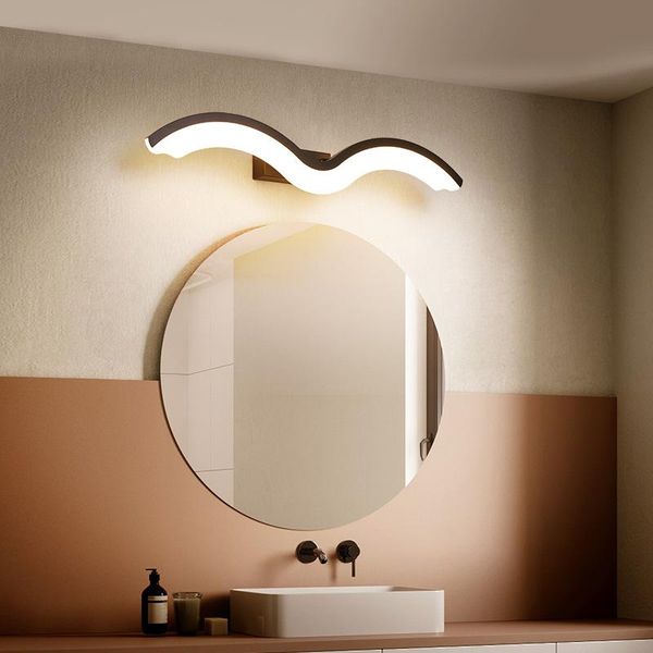 

bathroom led vanity lighting fixture wave shaped creative mirror front light modern metal wall sconce 10w 13w lamp