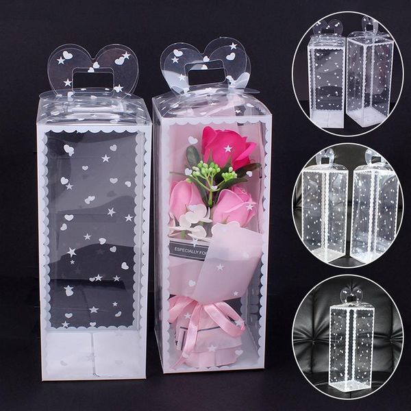 

1pc christmas clear pvc box packing wedding favor cake packaging chocolate candy dragees apple gift event transparent wrap