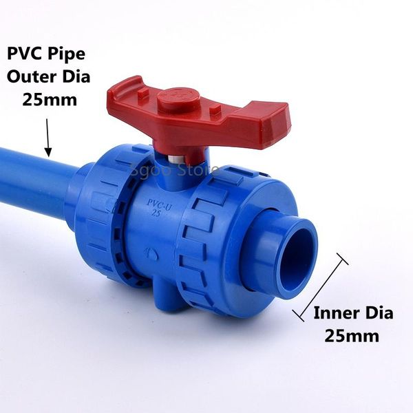 

watering equipments 1pc i.d 20~63mm upvc union ball valve fish tank aquarium plastic water treatment garden irrigation accessories pvc