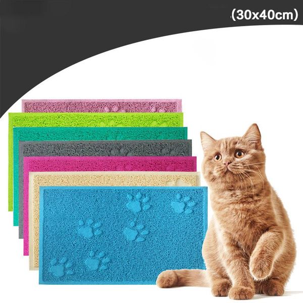 

elastic fiber cats dogs mats multifunctional litter trapping rectangle pads for pink green blue security cat beds & furniture