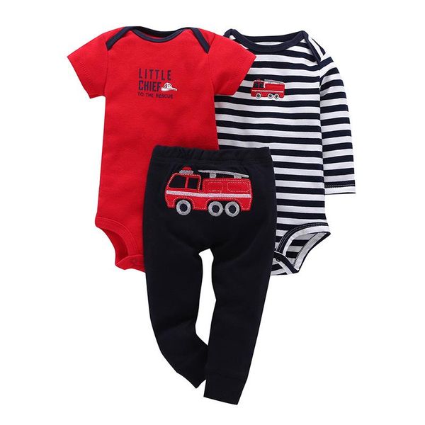 

3pcs baby bodysuit for borns kids girls pants 100% cotton short sleeves boys clothing sets, White