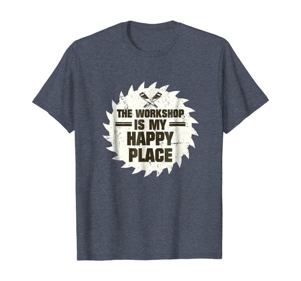 

funny woodworking t shirt - the workshop is my, White;black