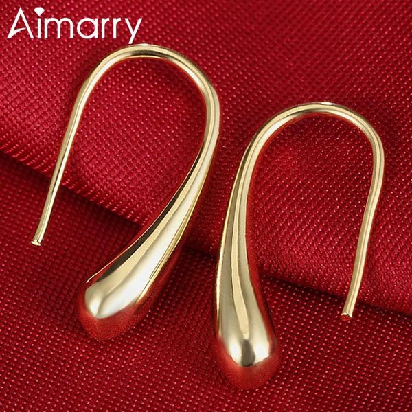 

aimarry 925 sterling silver/18k gold/rose gold water drop teardrop raindrop earring for women gifts wedding fashion jewelry stud, Golden;silver