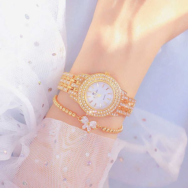 

bs bee sister watch women with bracelet luxury brand dress gold female wristwatches ladies wrist watches montre femme 210527, Slivery;brown