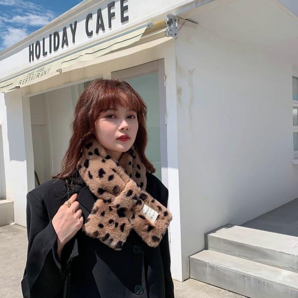 

scarves autumn and winter scarf spotted small fragrance double-sided thickened warm imitation fur fashion girl collar, Blue;gray