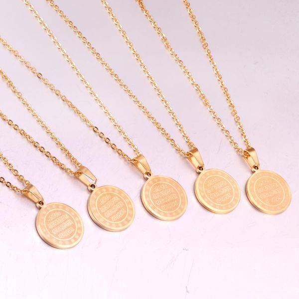 

pendant necklaces luxukisskids wholesale 5pcs/lot religious gold color scripture necklace stainless steel pendants for christian jewelry, Silver