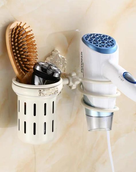 

european style white gold carved hair dryer shelf aluminum lacquered bathroom shelves
