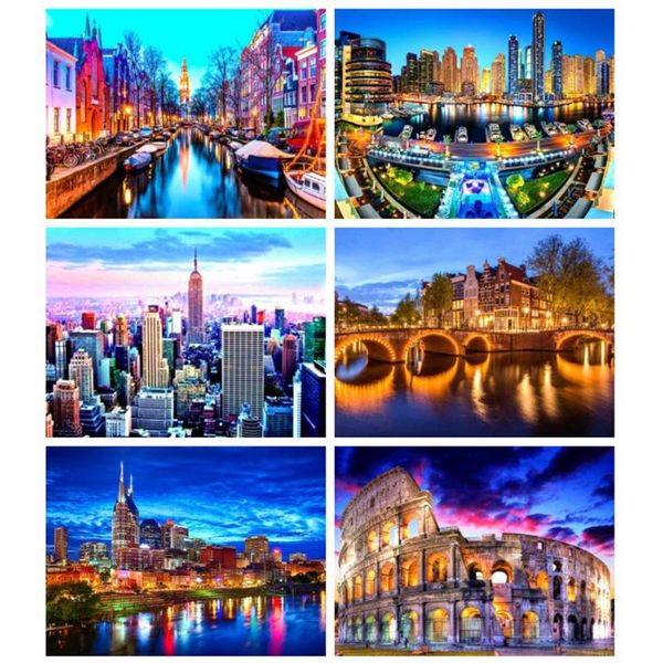 

diamond painting diy 5d landscape full square embroidery night city mosaic home decoration gift
