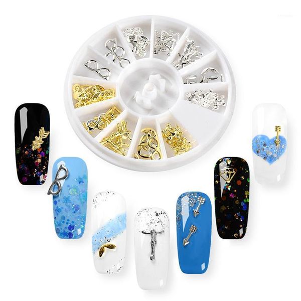 

across 3d nail art decoration metal spoon /fork shapes golden/silver tips manicure diy uv gel decor accessory1, Silver;gold