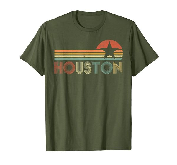 

retro 1970's style houston texas skyline t-shirt, White;black