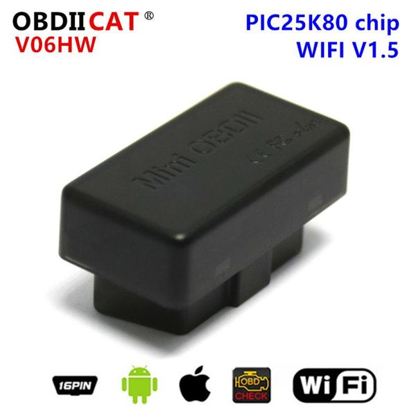 

code readers & scan tools obdiicat pic25k80 v06hw mini elm327 wifi obd2 diagnostic interface v1.5 car scanner obdii odb2 support android and
