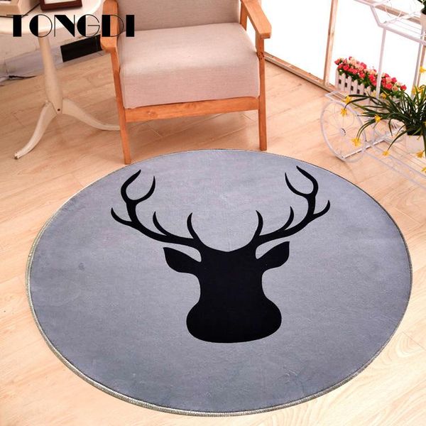 

carpets tongdi boho round carpet mat printing soft elegant absorbent anti-slip rug luxury decor for home parlour living room bedroom
