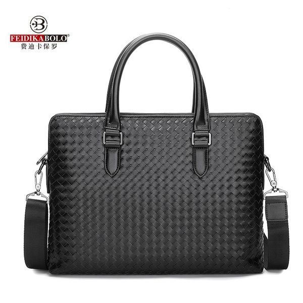 

briefcase 2021 business horizontal woven handbag messenger bag men's