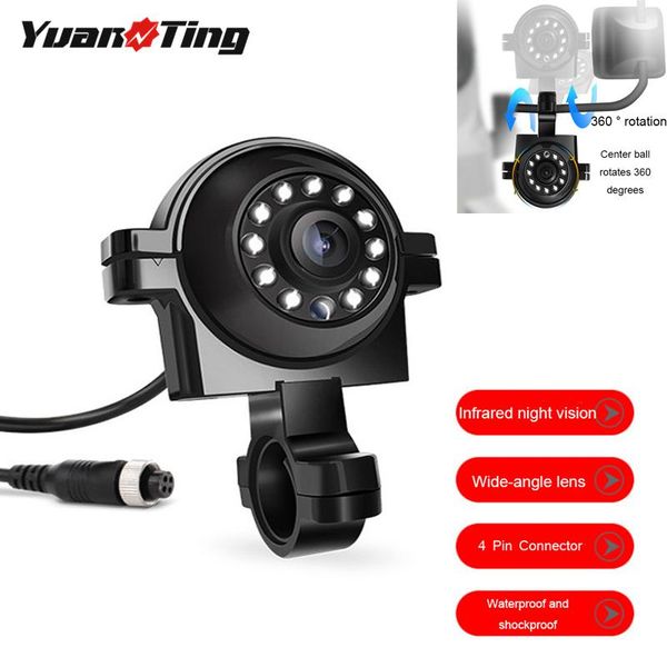 

car rear view cameras& parking sensors yuanting bus truck backup heavy duty vehicle 4pin side reverse waterproof night vision camera for tra