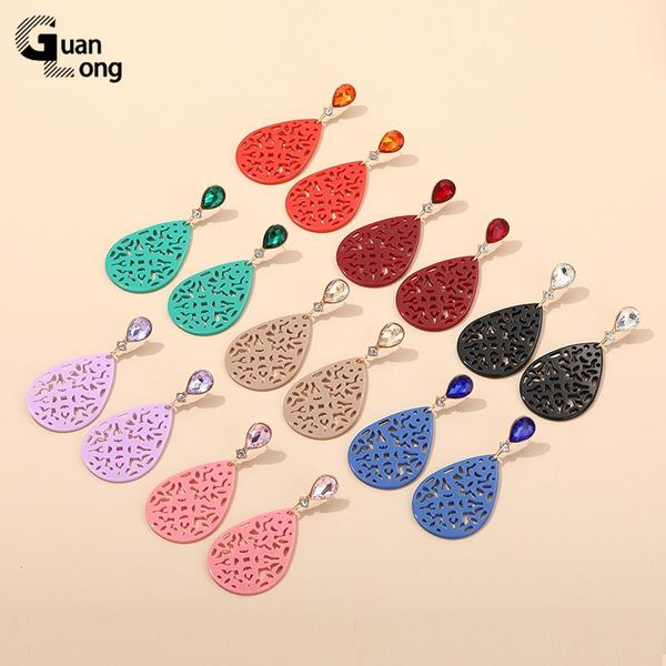 

dangle & chandelier guanlong 2021 large vintage crystal drop earrings for women statement resin big long earings girls hanging jewelry, Silver
