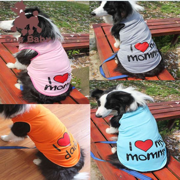 

dog apparel pet clothes dog spring and summer big medium large mom dad vest