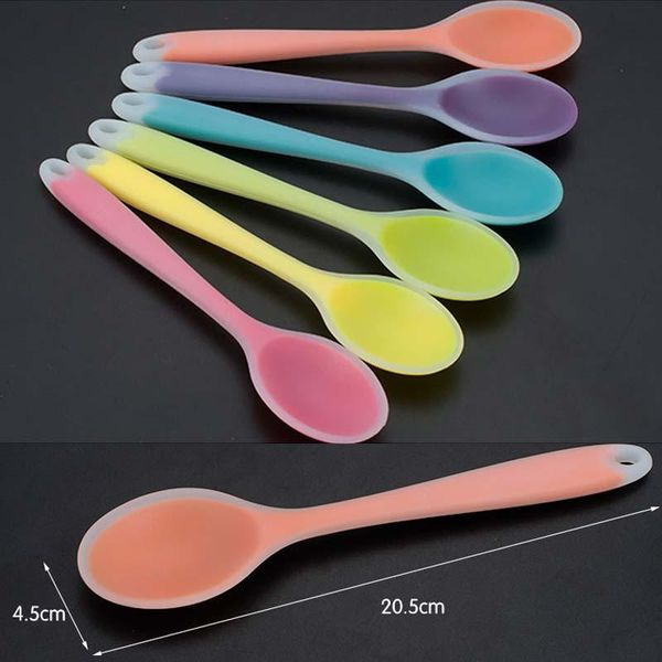 

spoons home use mini silicone spoon colorful heat resistant kitchenware cooking tools utensil cfe