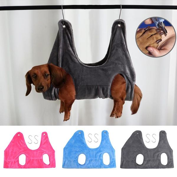 

dog grooming cat hammock soft hanging pet bathing restraint bag harness with hooks for nail clipping trimming washing