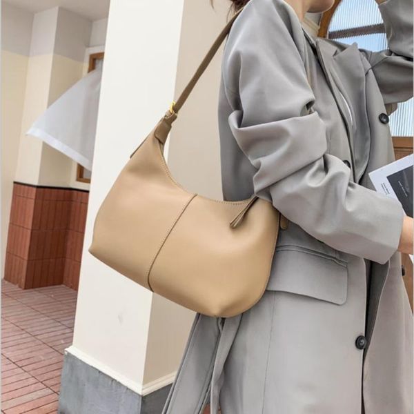 

evening bags korean brand designer genuine leather women's armpit bag fashion shoulder cowhide crossbody for girls black blue