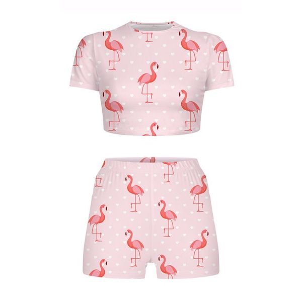 

women's tracksuits kawaii women set 2pcs printed summer outfits womens casual short sleeve two-piece t-shirt shorts homewear, Gray